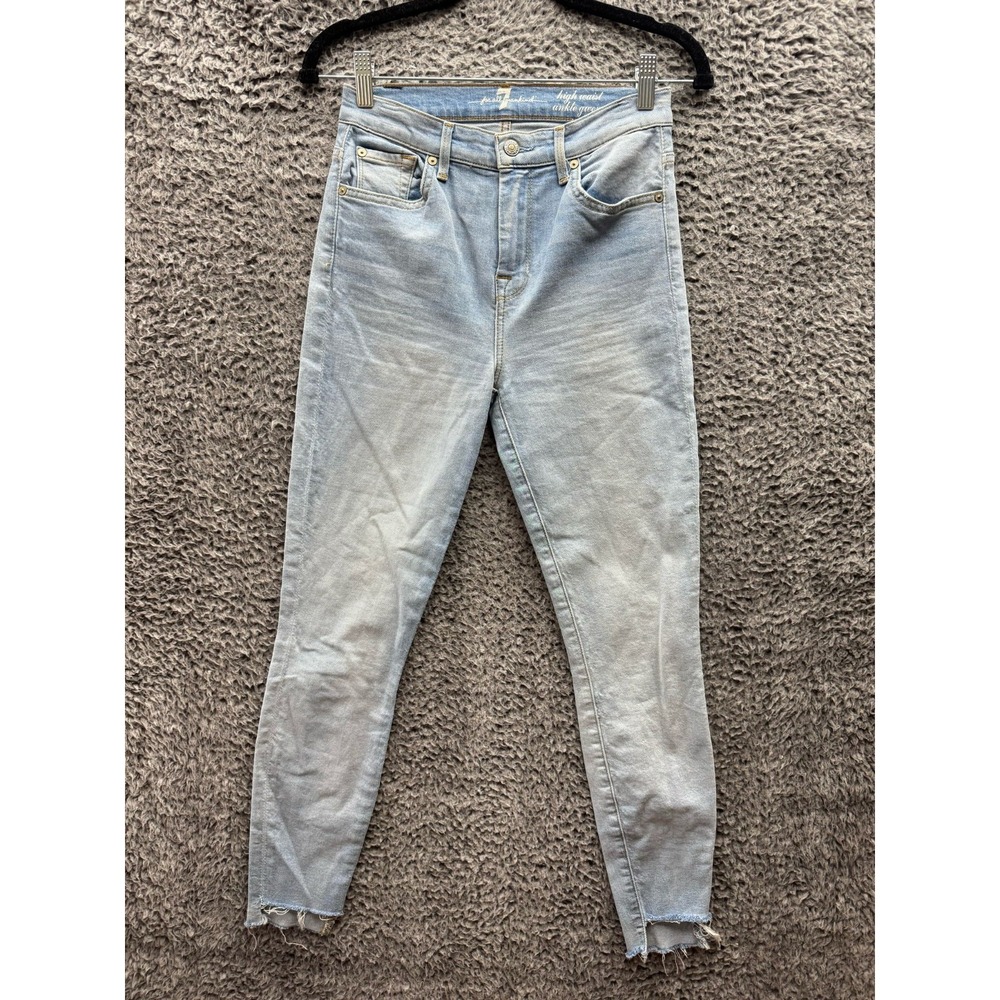 7 For All Mankind High Waist Ankle Gwenevere Light Wash Jeans Womens Size‎ 26